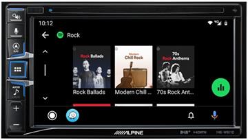 Alpine INE-W611D Autoradio med CD/DVD, Navigation, DAB+, Apple CarPlay og Android Auto forside Android Auto/front Android Auto