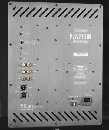 Monitor Audio Platinum PLW215 II Piano sort lak 15" Aktiv subwoofer med DSP bagside/back