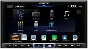 Alpine iLX-705D Autoradio med trådløs Apple Carplay forside/front