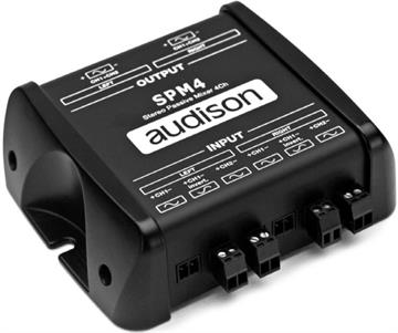 Audison SPM 4 Stereo passiv mixer 4 kanaler profil forside/front