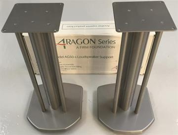 Alphason Aragon Højttalerstandere Sølv 50 cm profil forside/front