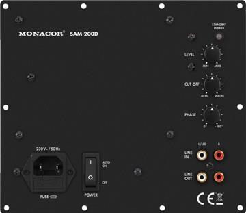Monacor SAM-200D Digital forstærkermodul til subwoofer indbygning forside/front