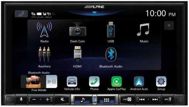 Alpine iLX-705D Autoradio med trådløs Apple Carplay forside/front