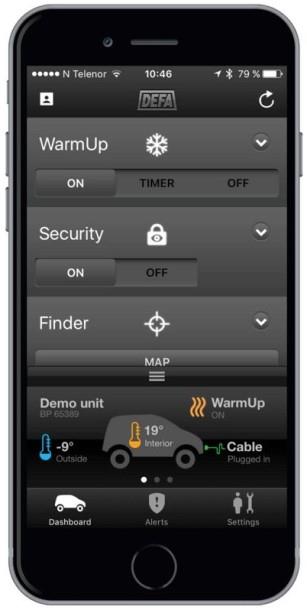 Defa Finder link tracker overvågning og styring fra din telefon med en app app oversigt