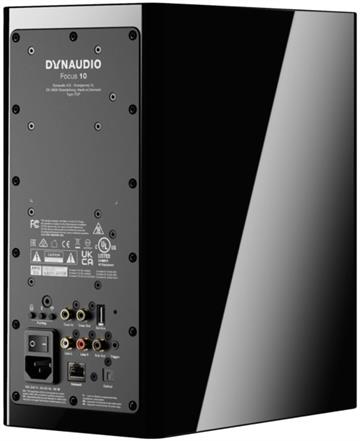 Dynaudio Focus 10 Sort højglans Aktiv kompakt højttalersæt bagside/back