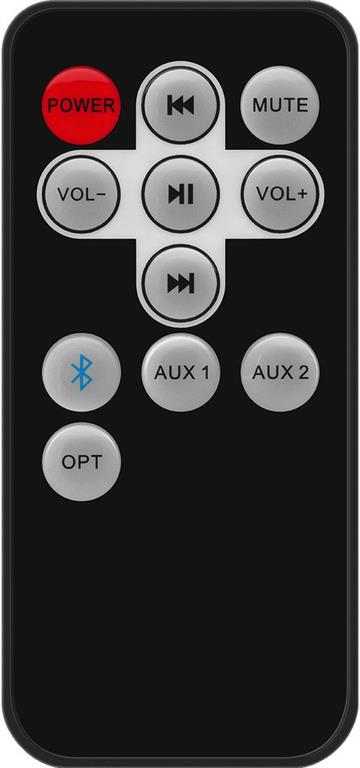 Monacor Sound-4BT Aktiv kompakthøjttalersæt med Bluetooth fjernbetjening/remote
