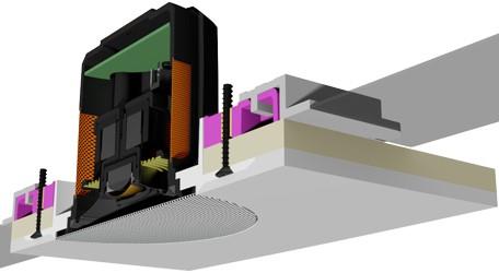 Monitor Audio CFB3-SQ Flush Fit Firkantet monteringskit til CF230 og ICS-8 profil forside/front