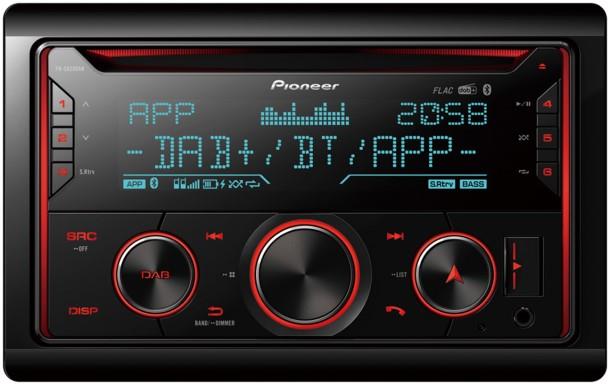 Pioneer FH-S820DAB Autoradio med Bluetooth, DAB+, CD, AUX og USB forside/front