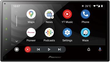 Pioneer SPH-DA360DAB Autoradio med trådløs Apple CarPlay, Android Auto og DAB+ forside/front med Android Auto