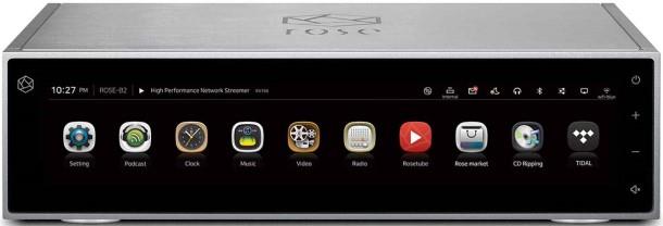 HiFi Rose RS150BS Netværks Musik og Videostreamer med DAC Sølv forside/front