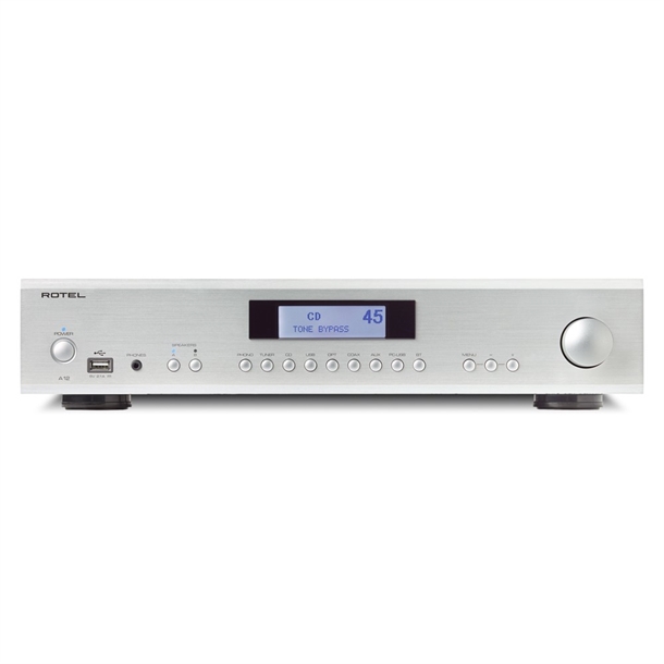 Rotel A12 MK2 Sølv Integreret forstærker med DAC Forside/Front