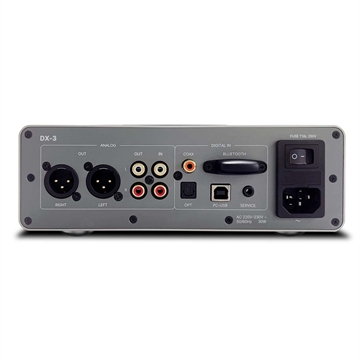 Rotel DX-3 Sølv Høretelefon forstærker med DAC Bagside