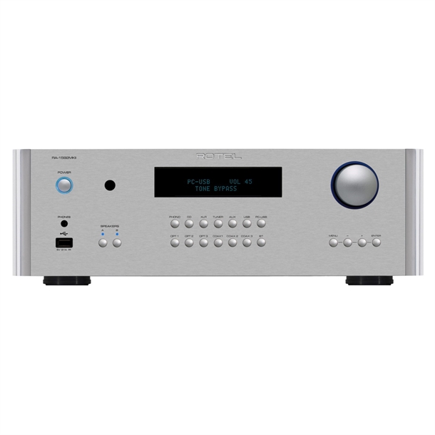 Rotel RA-1592 MK2 Sølv Integreret forstærker med DAC Forside/Front