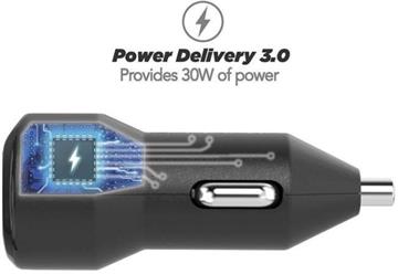 Scosche PowerVOLT Power Delivery Dobbelt USB oplader til bil 18 Watt side