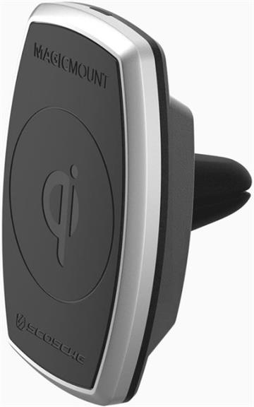 Scosche MagicMount Charge Mobilholder med magnet og trådløs oplader til bil luftkanal forside/front