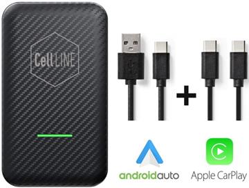Trådløs Apple CarPlay og Android Auto adapter CellLine 80.950 forside/front