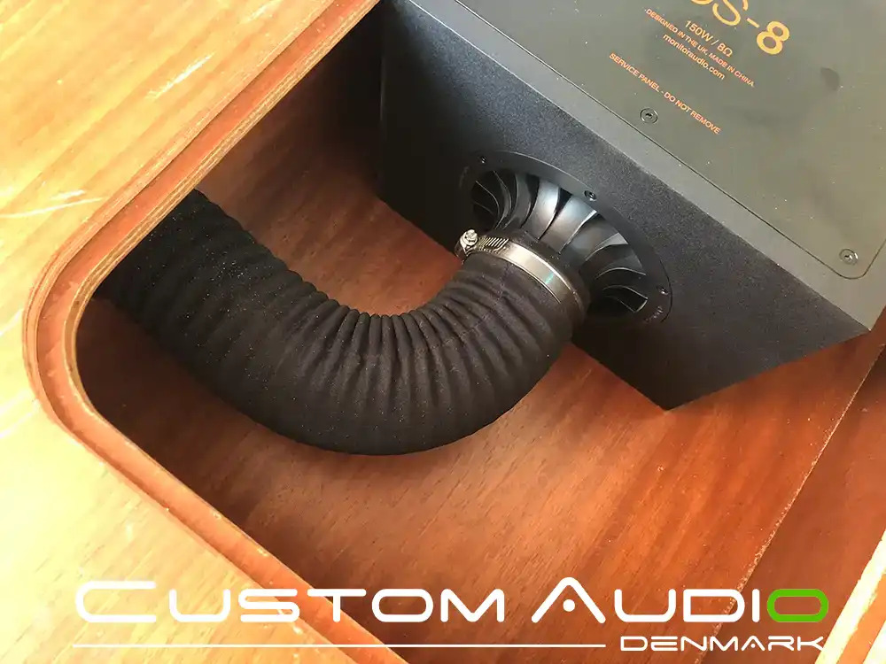 Custom Audio marine stereo monteringsbillede Galeon 390
